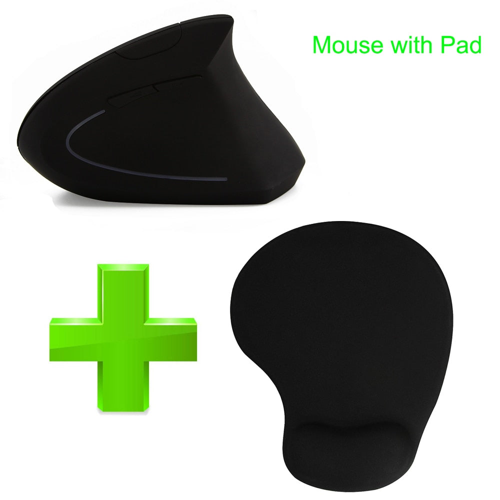 CHYI Wireless Mouse Ergonomic Optical 2.4G 800/1200/1600DPI