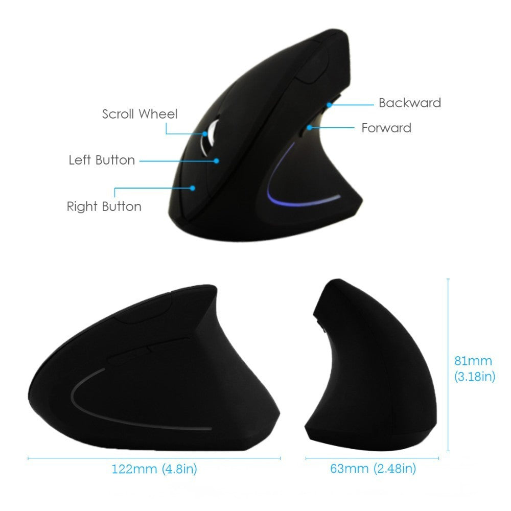 CHYI Wireless Mouse Ergonomic Optical 2.4G 800/1200/1600DPI