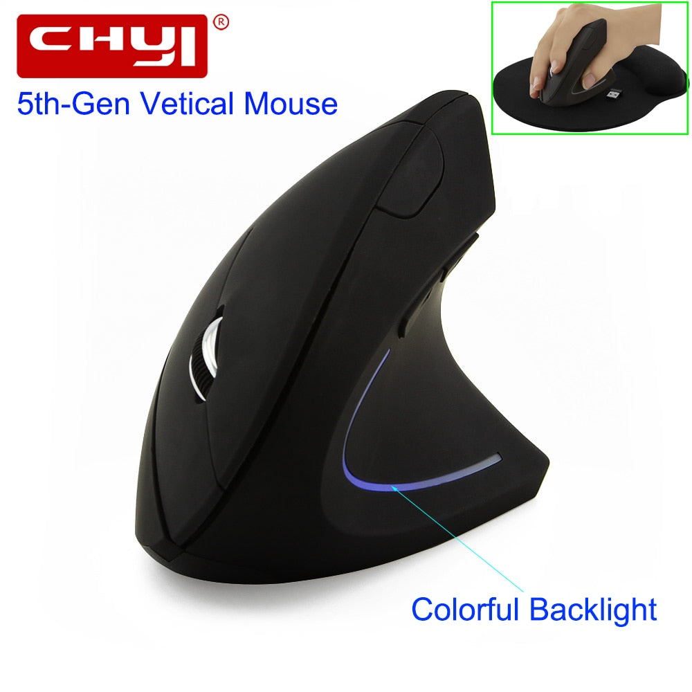 CHYI Wireless Mouse Ergonomic Optical 2.4G 800/1200/1600DPI